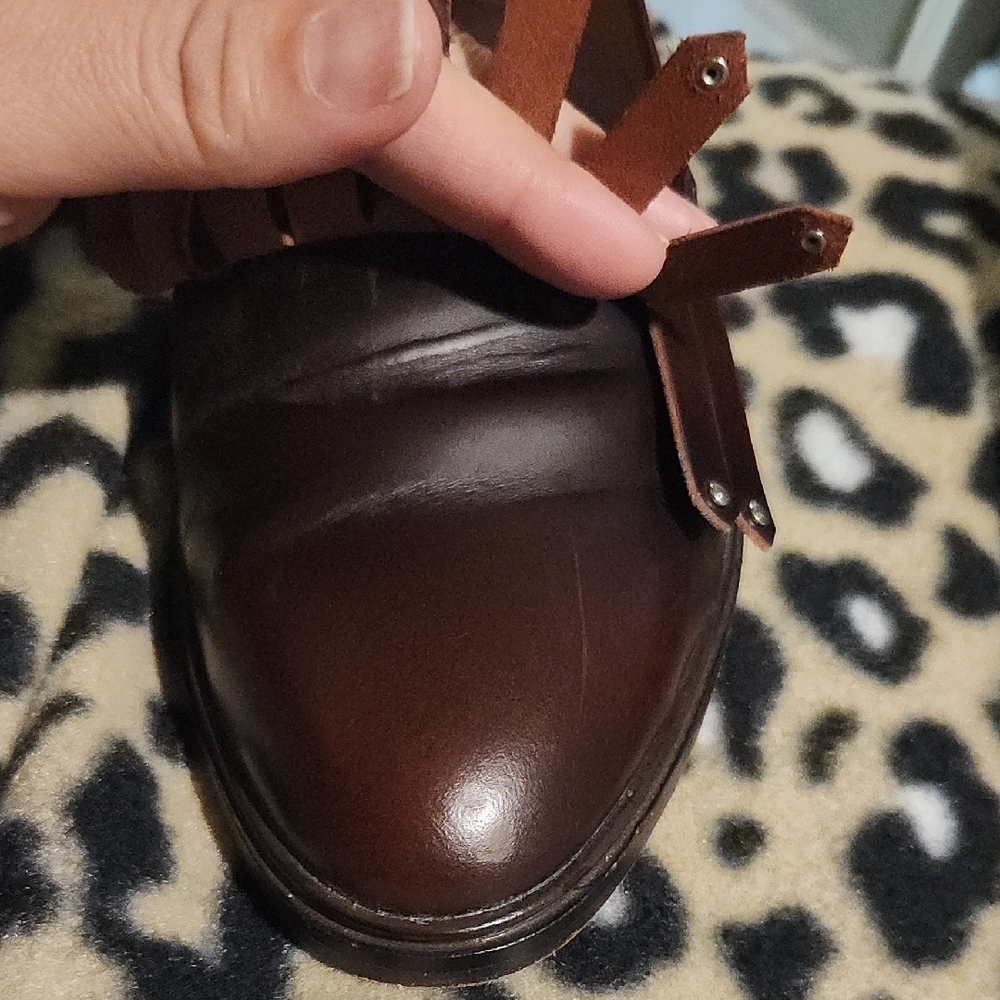 Frye Emory Kiltie Fringe Loafer Dark Brown 8M - Picture 13 of 14